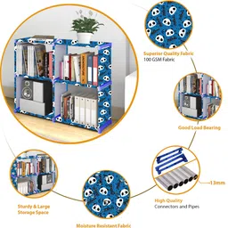 sb07 10 Layer Multipurpose Portable SpaceSaving Cloth/Shoe/Books Shelf Home & Office Metal Open Book Shelf image 3