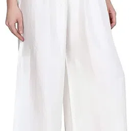 fambee Pack of 2 Women Relaxed Black, White Viscose Rayon Trousers image 3