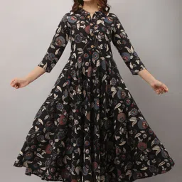 kurtiking Women Floral Print Pure Cotton Flared Kurta-picture-16