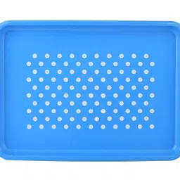 kuber industries Dot Printed BPA Free Food Grade Unbreakable Plastic 6 Tumblers/Glass Set With Jug & Tray Drinkware Set, Set of 8 (Blue)-HS42KUBMART25097 Jug Glass Tray Set image 4