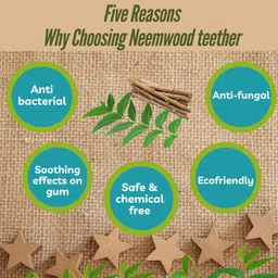 neospace Natural and Chemical-Free Neem Wood Teether for Babies | 0-12 Months Teether image 4