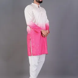 keton Men Solid Cotton Blend Straight Kurta image 3