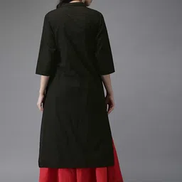 avyco Women Embroidered Viscose Rayon Straight Kurta image 2