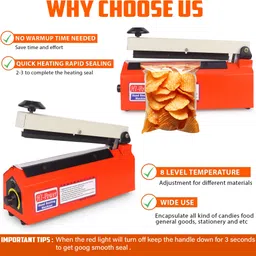 hi power 10 Inch Poly Sealing machine, Pouch, Plastic Bag Packing Hand Held Heat Sealer image 5