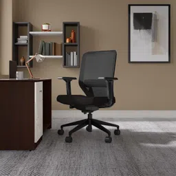 Greta Mid Back Black Body Fabric Office Executive Chair-image-6