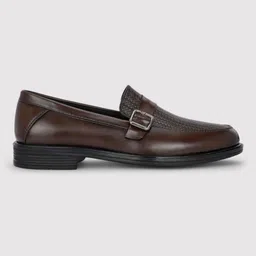 House Of Pataudi Men Brown Faux Leather Formal Slip On Loafers Slip On For Men image 2
