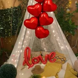 zambooree Solid VALENTINE-3 (LOVE + NET + LED + R + 6 RED DIL) Balloon-picture-18