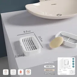 eyuxee bathroom accessories soap stand for kitchen | plastic soap holder | soap case Plastic Wall Shelf image 2