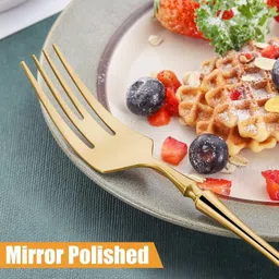 oicia Nw1_Gold Flatware Salad Forks, Appetizer Fork, Dinnerware Forks Stainless Steel Dinner Fork Set image 4