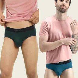 damensch Pack of 2 Feel Mint Cotton V Shape Solid Men Brief image 1