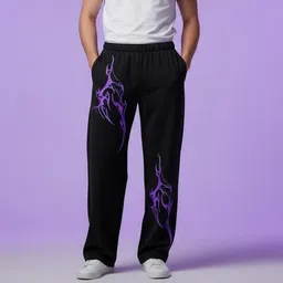 clothy Men Printed Black Track Pants-picture-20