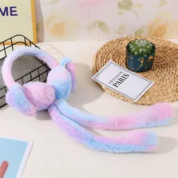 nanox Rabbit Bunny Design Soft Foldable Ear Moving Earmuff for Girls & Kids Ear Muff image 1