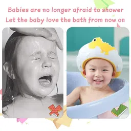 ar jouiet mansion 2 Piece Baby Dino Shower Cap with Adjustable Silicon Strap for Toddler image 2