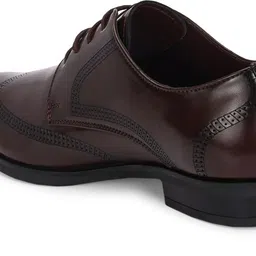 killer Men Brown Solid Formal Classic Lace Up Leatherette Derby Shoes Lace Up For Men image 5