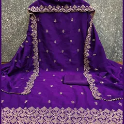 tnt Unstitched Georgette Salwar Suit Material Embroidered image 2