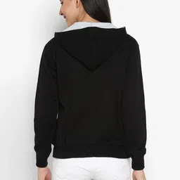alan jones Women Full Sleeve Solid Hooded Sweatshirt image 2