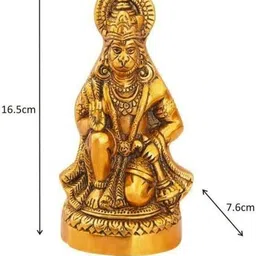 sp handicrafts Orginal Metal Hanuman ji Idol | Bajrangbali Murti|Gift Article | Home decor | Pawan Putra, Alija Decorative Showpiece - 16.5 cm image 2