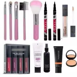 lately MAKEUP KIT OF fixer primer foundation lipstick compact & makeup brush eyeliner-picture-14