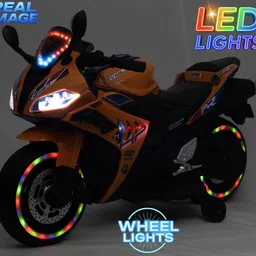 wishmaster Motorbike for 3–8 Year Kids | 2 Seater | Music Player | Hand Accelerator Bike Battery Operated Ride On image 3