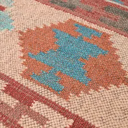 baithak krafts Multicolor Wool & Jute Abstract 96 x 60 Inches Hand Woven Dhurries image 4