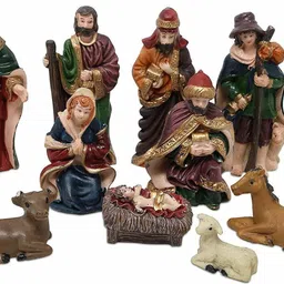 meventos Christmas Crib Nativity set , Holy Family with baby Jesus Separate Pieces 10 cm Pack of 10-picture-26