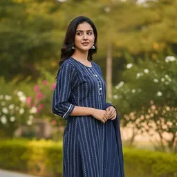 get smart wear Alliance Woven Kurta, Trouser/Pant & Dupatta Set image 4