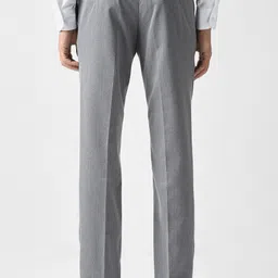 van heusen Men Slim Fit Grey Polyester Trousers image 3