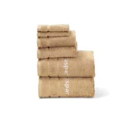 maspar Yellow Bamboo Cotton Solid 650 GSM Bath Hand & Face Towel Set (6Pc)-picture-11