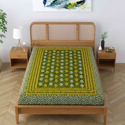 sheetkart Cotton Single Flat 144 TC Floral Bedsheet image 4