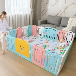 chekido Baby Playpen 16 Panel for Kids Play Area Fence with Balls, Mat Kids Play Yard-picture-14