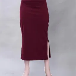 fashionez Women Solid Pencil Black Skirt image 1