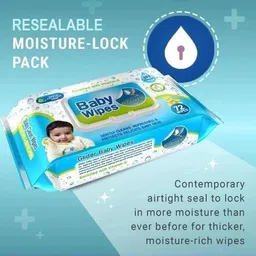 glider Baby Wipes - with Moisture Lock Flip-Top , Contains Aloe Vera & Vitmain E , pH balanced with No Parabens & Chlorine - Pack of 6 image 5