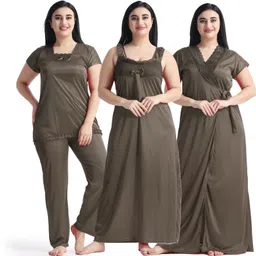 night keys Pack of 4 Women Nighty with Robe image 1