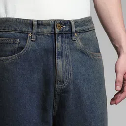 jack & jones Men Loose Fit High Rise Dark Blue Jeans image 4