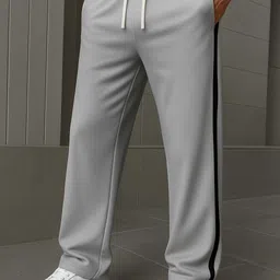 nftrendlyy Men Striped Grey Track Pants image 1