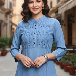 salwa Women Self Design, Solid Cotton Blend Straight Kurta-picture-31