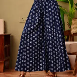 tqc Women Relaxed Blue Cotton Blend Trousers image 5