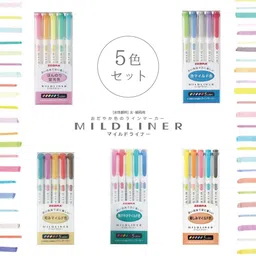 zebra mildliner Highlighter 5 Color Set (WKT7-N-5C) image 2