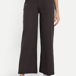 broadstar Women Loose Fit Brown Cotton Blend Trousers-picture-12