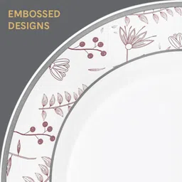 larah by borosil Pack of 37 Opalware Premia Grandeur Dinnerset for Family of 6, Crockery Set for Dining & Gifting Dinner Set image 4