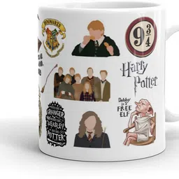 thehappybox Ceramic Harry Potter Designer Printed Coffee white 350ml Ceramic Coffee Mug image 3