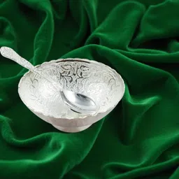 swaroopa Steel Decorative Bowl Silver Bowl image 5