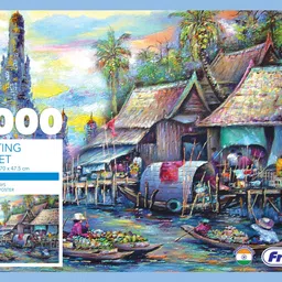 frank Floating Market Jigsaw Puzzle for Adults and for Kids Age 14+ image 1