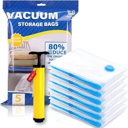 maitri enterprise 5Pack Vacuum Compression Storage Bags With Pump,Space Saver Sealer Bag M381 Travel Storage Vacuum Bags-picture-11
