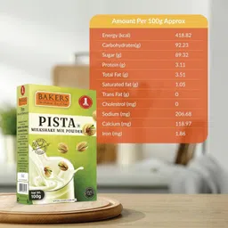 bakers Milk Shake Mix | Pista Flavour | Instant Drink Mix| Smooth as Silk image 4