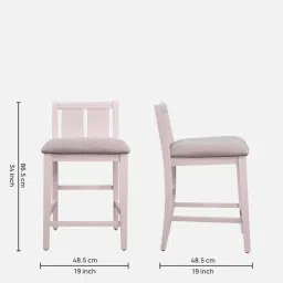 royaloak Georgia 2 Seater Dining Set With Storage and USB Port in Light Pink Colour image 2