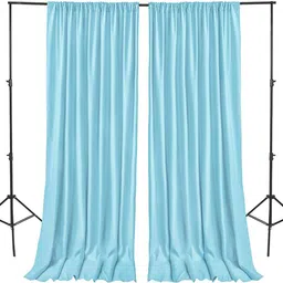 Vistook 4x12FT Decoration Backdrop Sky Blue Curtain Drapes Backdrop Panels Background Reflector-picture-11