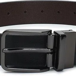 crusset Men Formal Black Genuine Leather Reversible Belt image 2