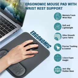 Aliens Gel Mouse Pad Wrist Rest Memory-Foam Cushion Support, Pain Relief, Non-Slip Grip Mousepad image 2
