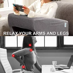 cloudbliss Cotton Chair Pad Pack of 1 Solid Ergonomic Lap Desk Pillow for Laptop, Kids Study, Gaming & Reading image 2